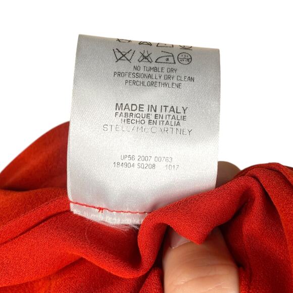 Stella McCartney 2007 Red Silk Bell Sleeve Empire Blouse Top SZ 38/4 - Picture 10 of 11